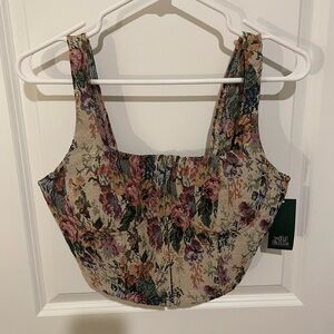 Wild Fable Floral Faux Corset Bustier Top